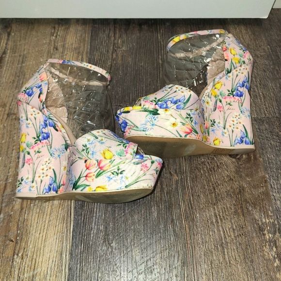 Aldo Spring Floral Fluerinia Wedge Heel Sandals - Picture 10 of 16